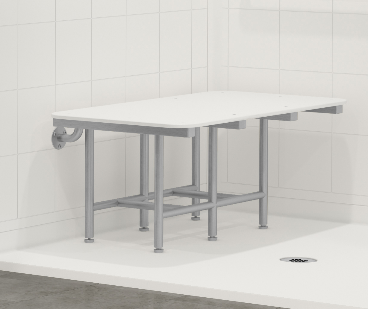 ADA Transfer Shower Solid Surface Shower Comfort Designs Bathware